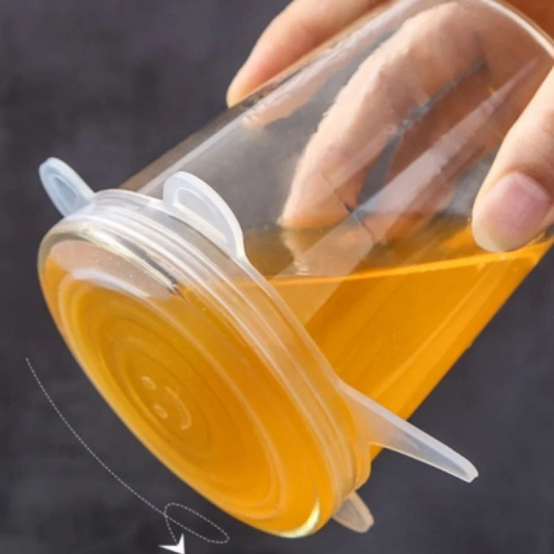 6 Flexible Silicone Lids For Pots And Pans.