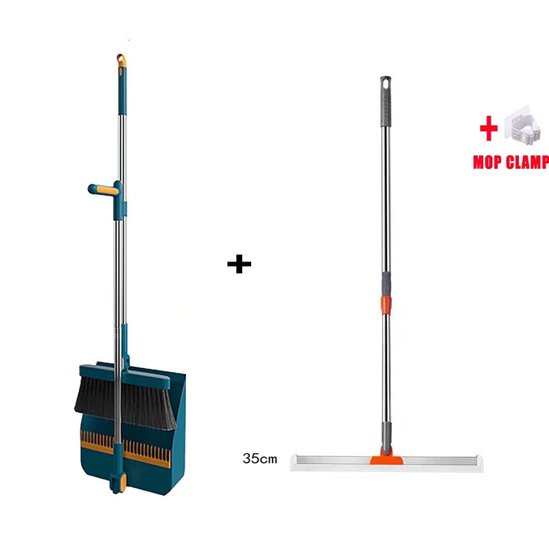 Foldable Broom and Dustpan Set