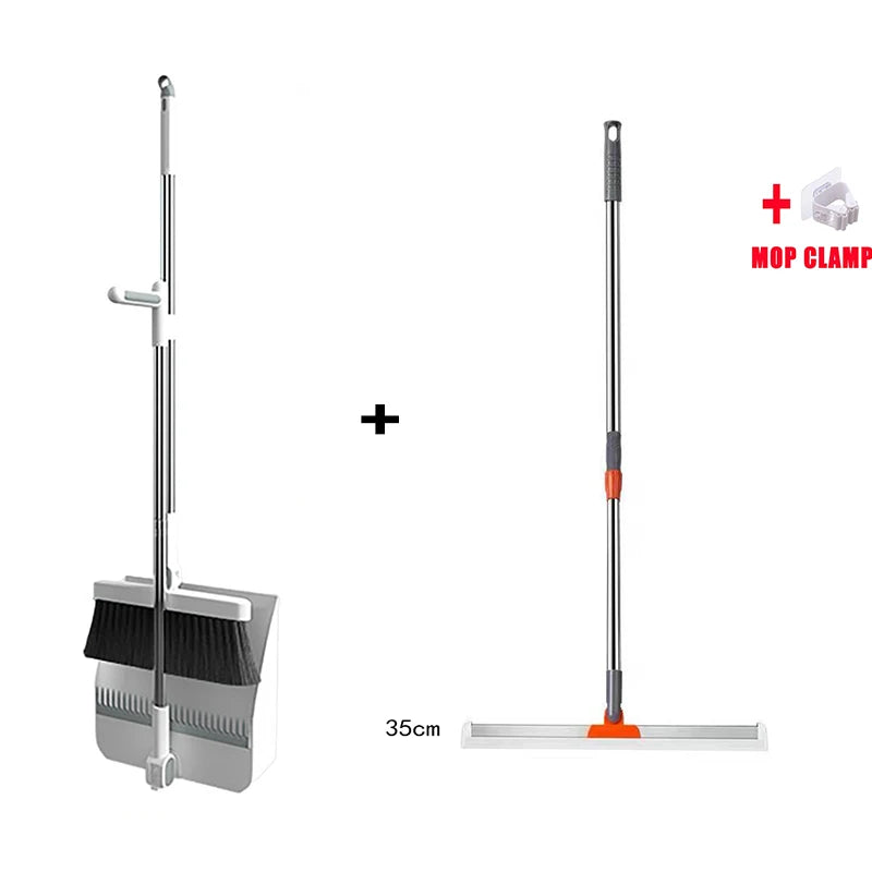 Foldable Broom and Dustpan Set