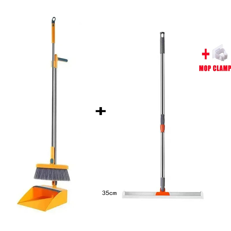 Foldable Broom and Dustpan Set