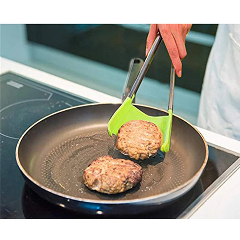 2 Pieces 2 in 1 Silicone Tweezers and Spatula