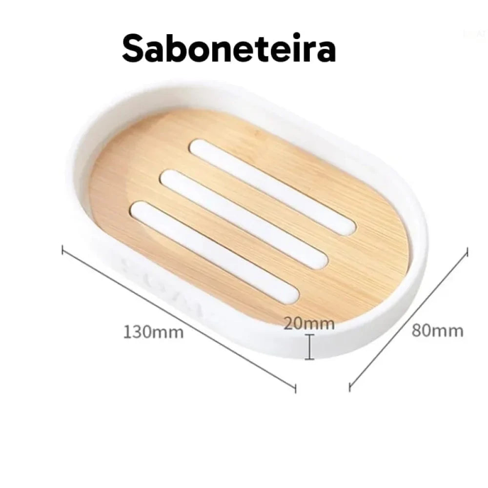 Bamboo Bathroom Accessory Set