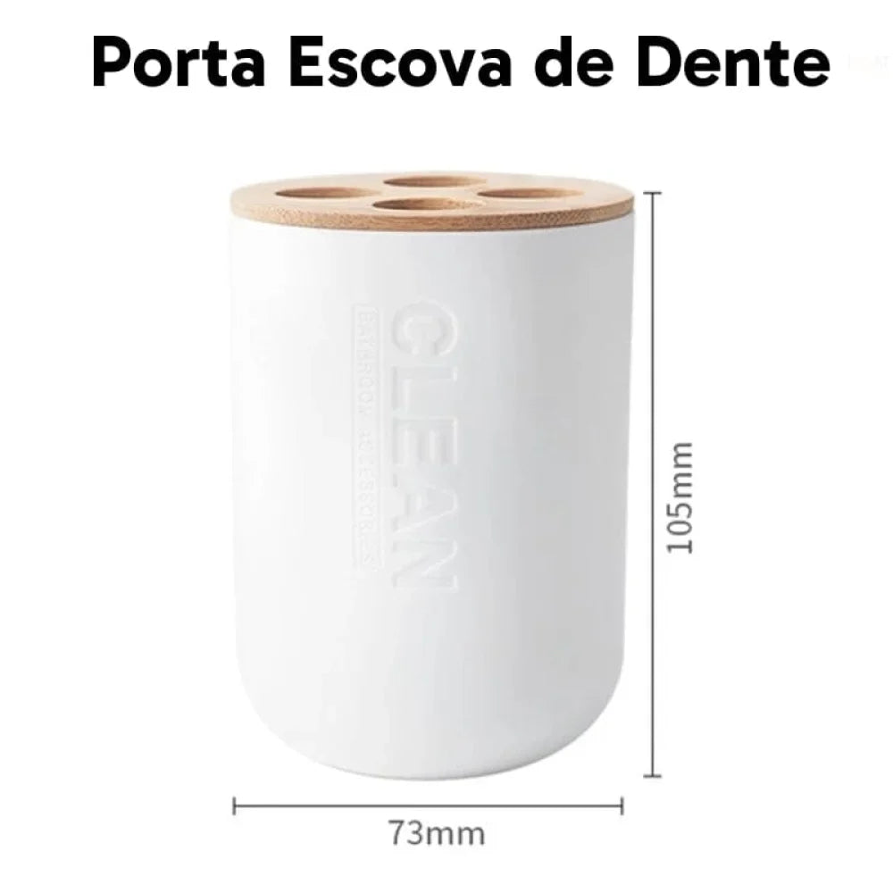 Bamboo Bathroom Accessory Set
