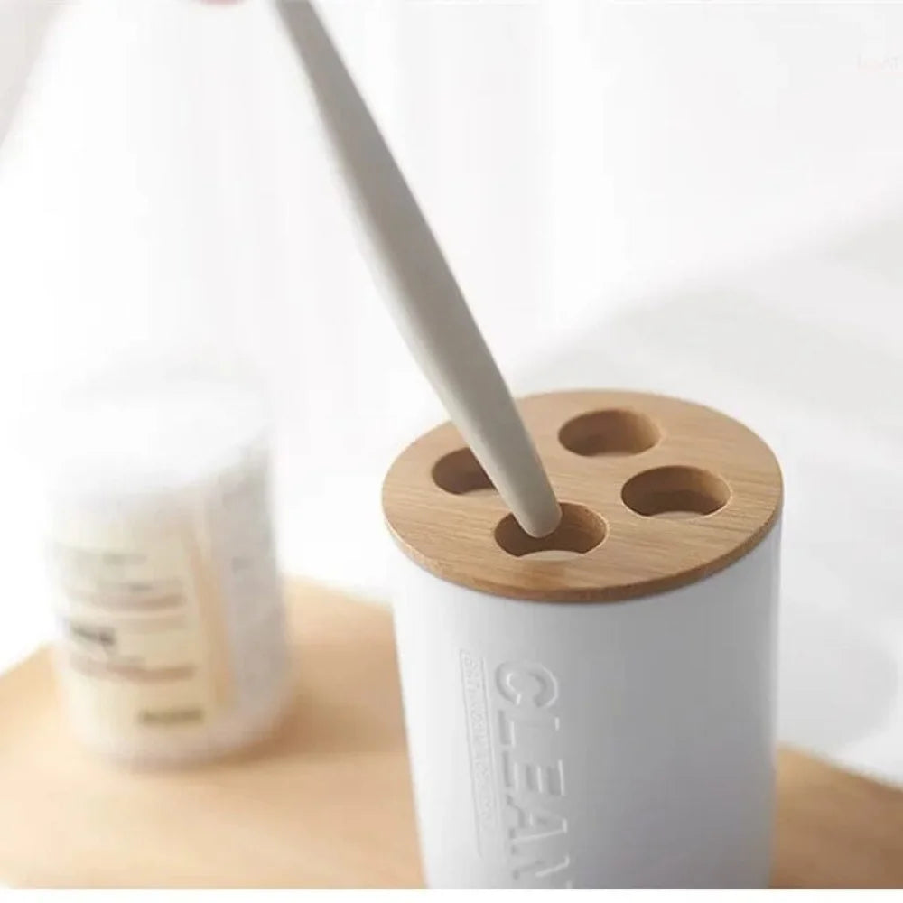 Bamboo Bathroom Accessory Set