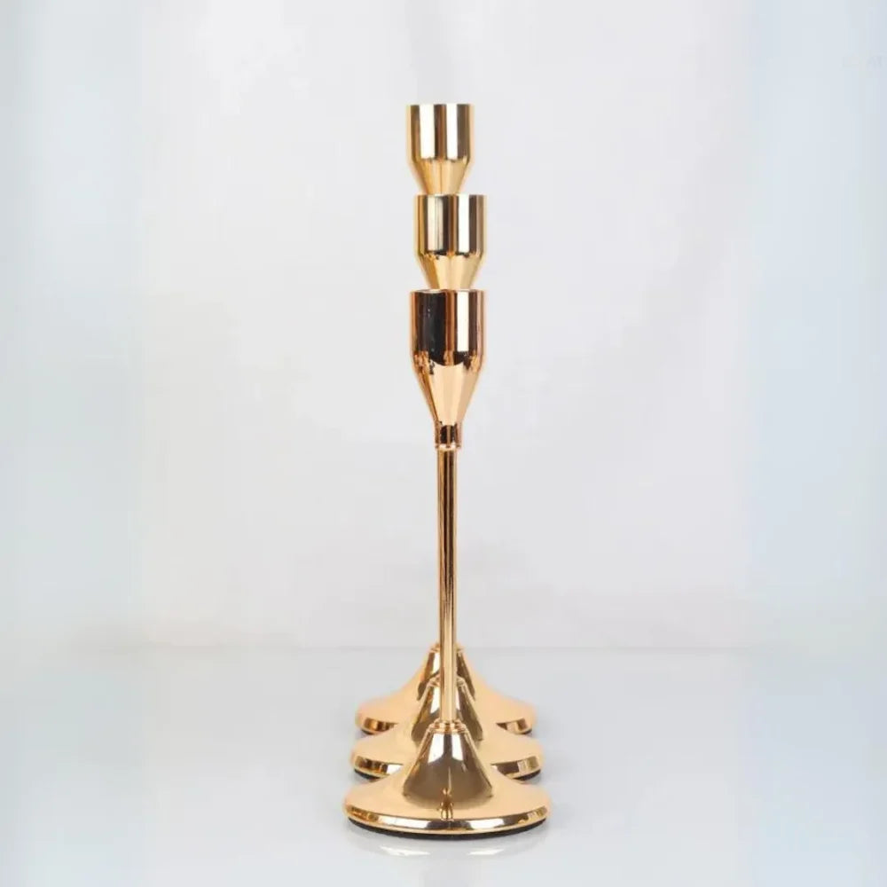 Luxury Gold Candle Holders 3 Pieces