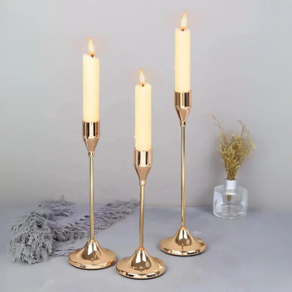 Luxury Gold Candle Holders 3 Pieces