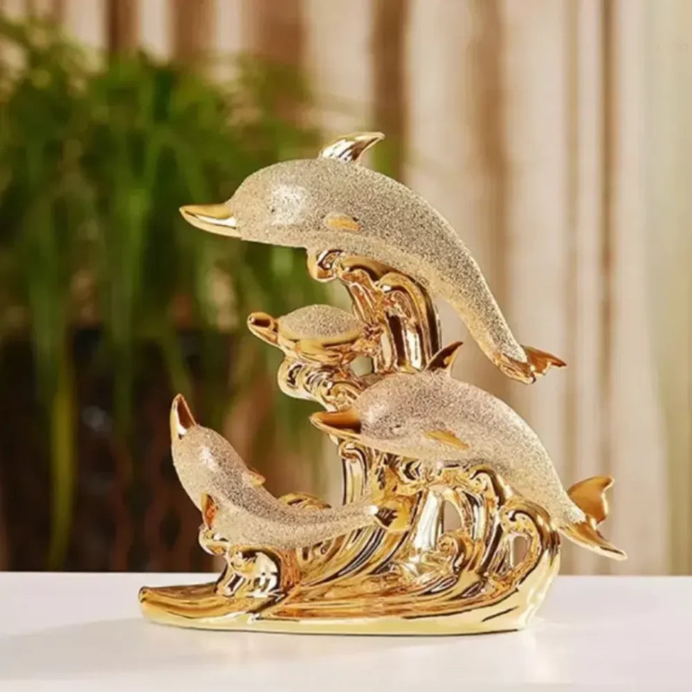 Ceramic Dolphin Statue